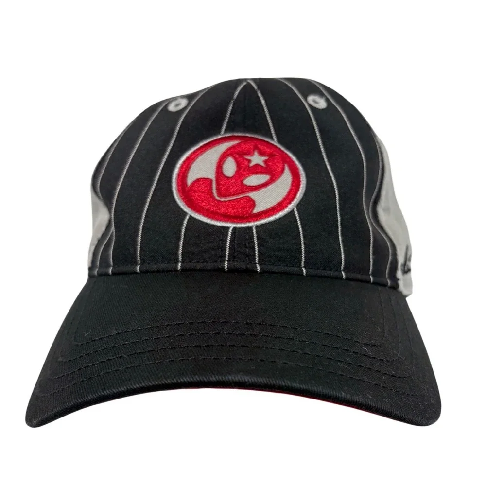 Alien Workshop Burton Snowboards Pinstripe Alien Head Logo Hat Grey Black Red